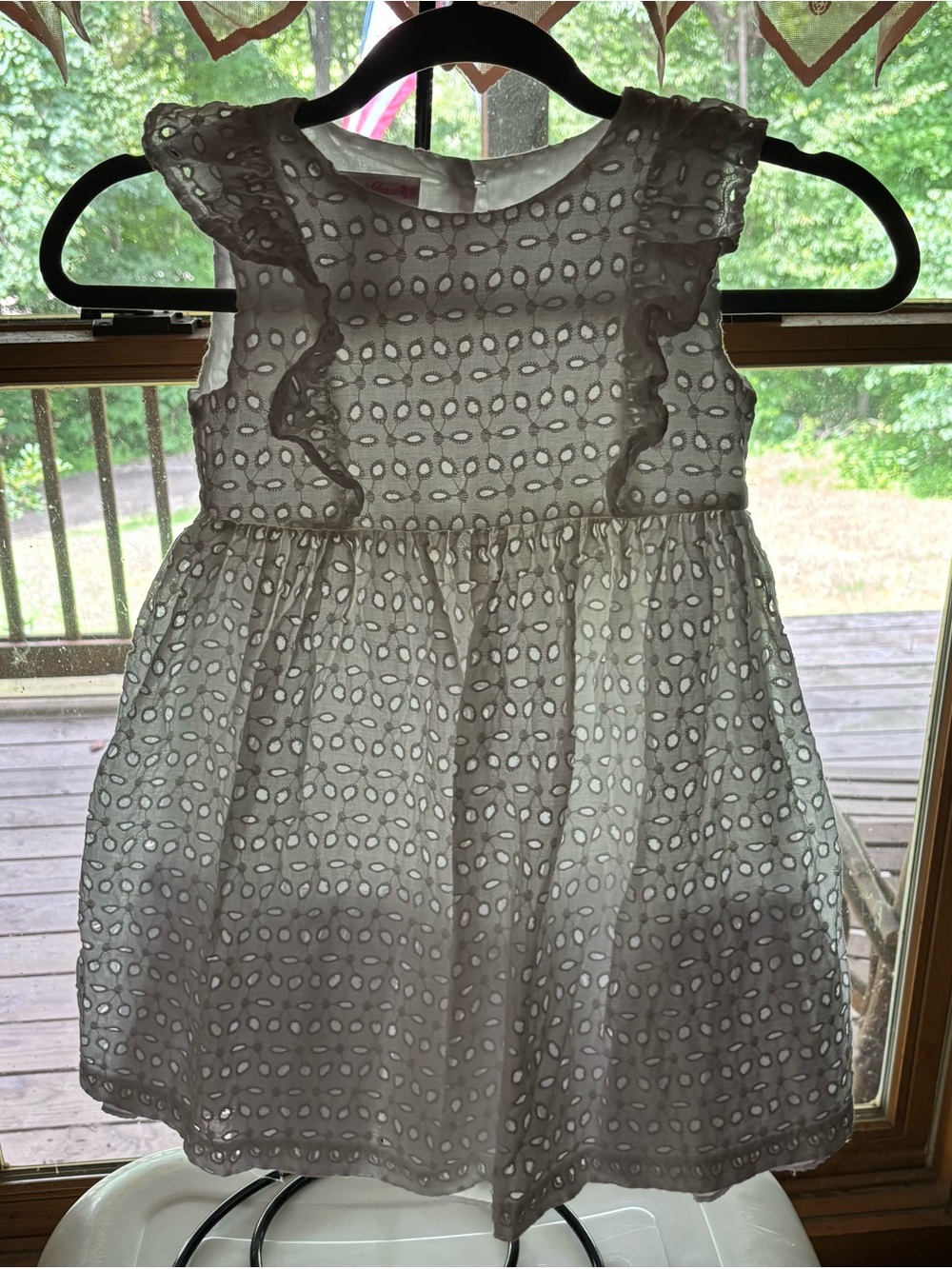Bonnie Jean Girl’s White Eyelet Fully Lined Dress Sz 6 Ruffles Flower Girl NWOT